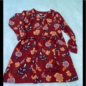 Loft Outlet Fall floral dress size small petite